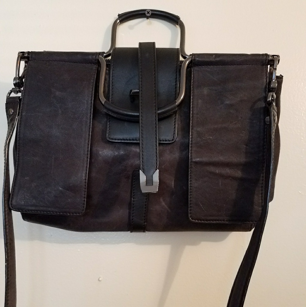 Leifsdottir ANTHROPOLOGIE Black Leather Purse